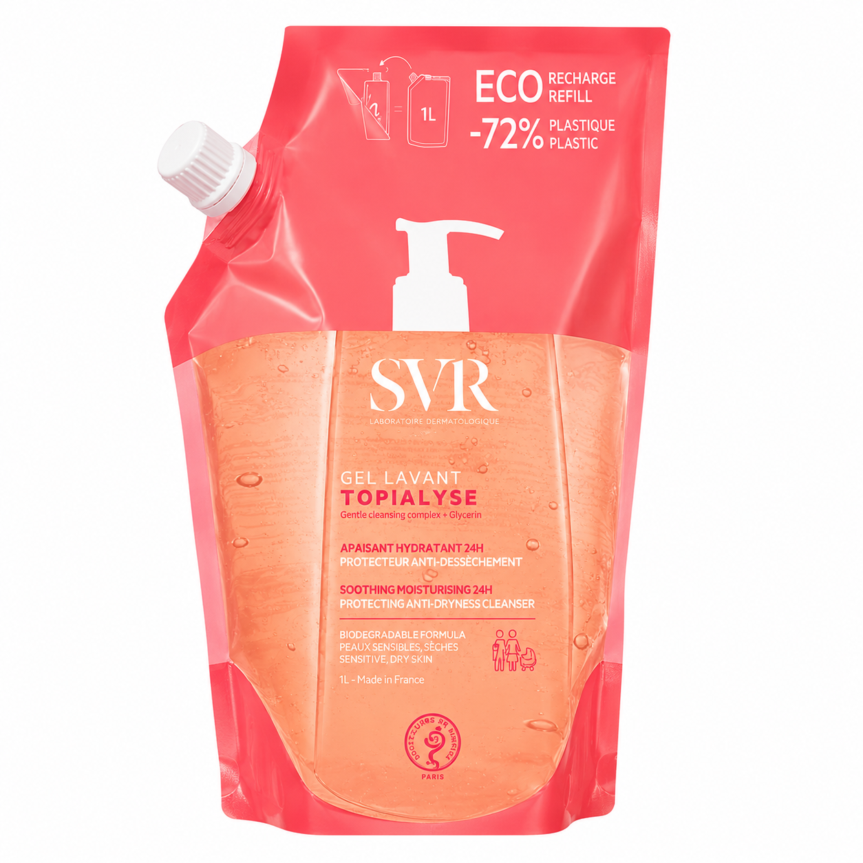 SVR Topialyse Gel Lavant Recharge 1L
