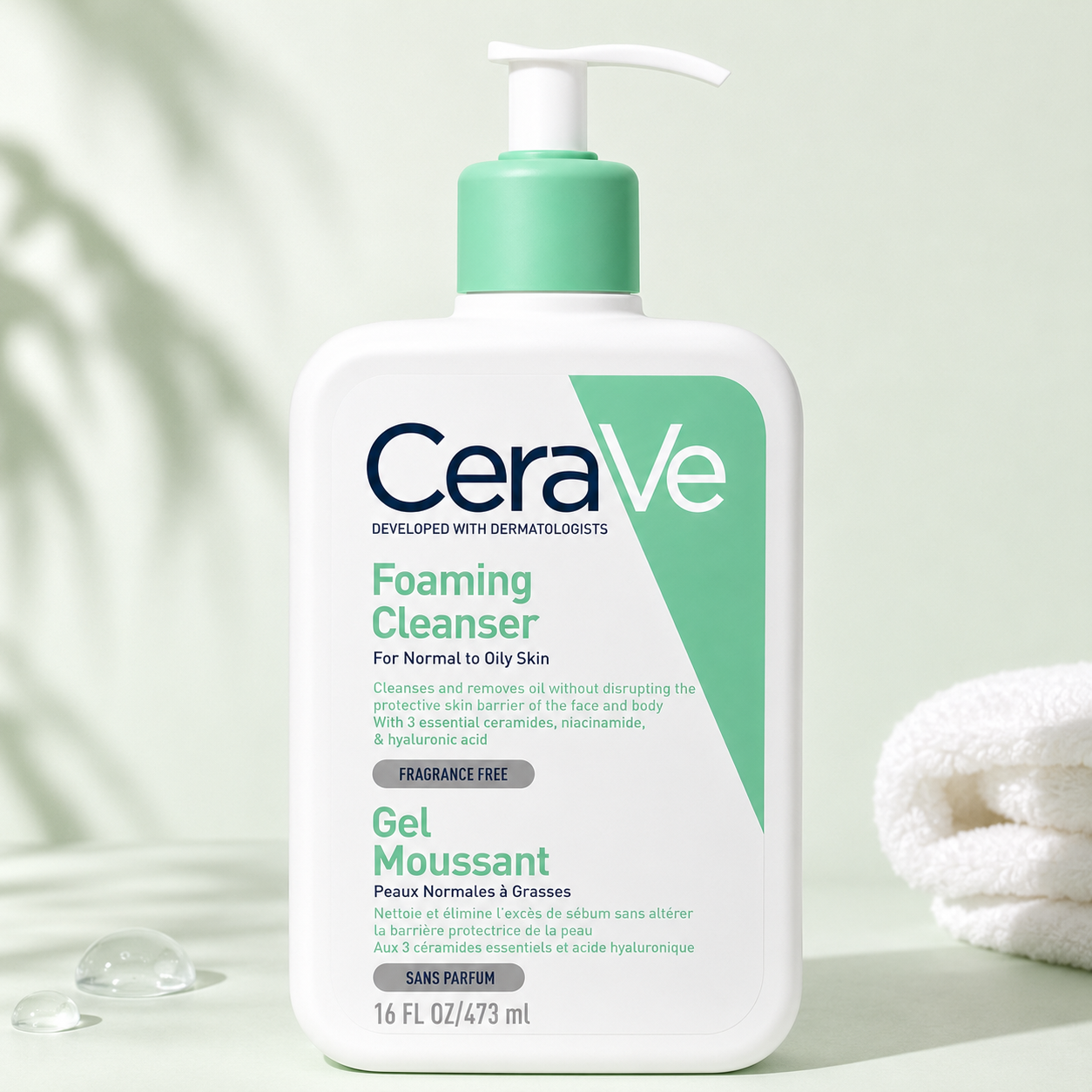 CeraVe Gel Moussant Peaux Normales à Grasses