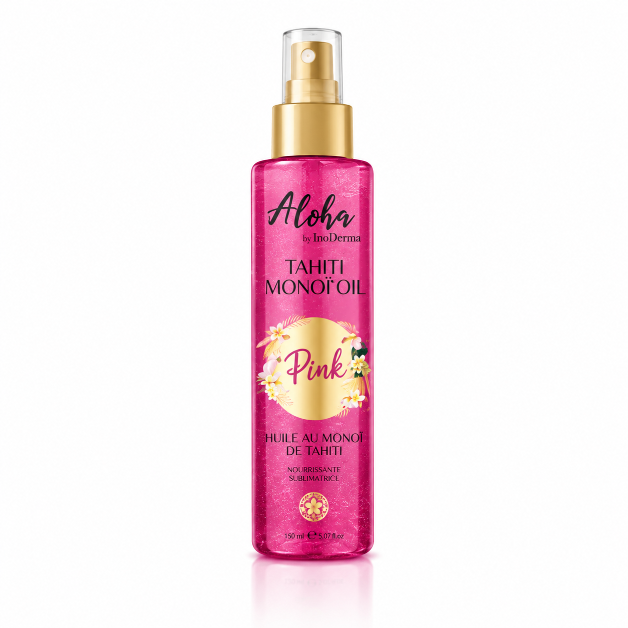 Inoderma Aloha Huile de Monoï de Tahiti Pailletée Pink Spray 150ml